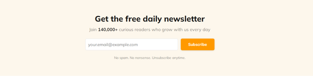 The Browser Newsletter subscription form
